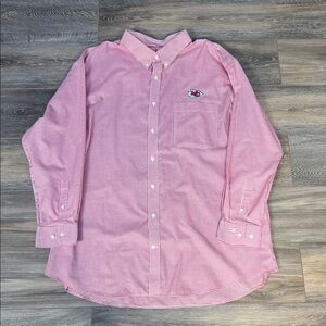 Kansas City Chiefs Cutter & Buck Men’s Button Down Red and White Plaid Shirt